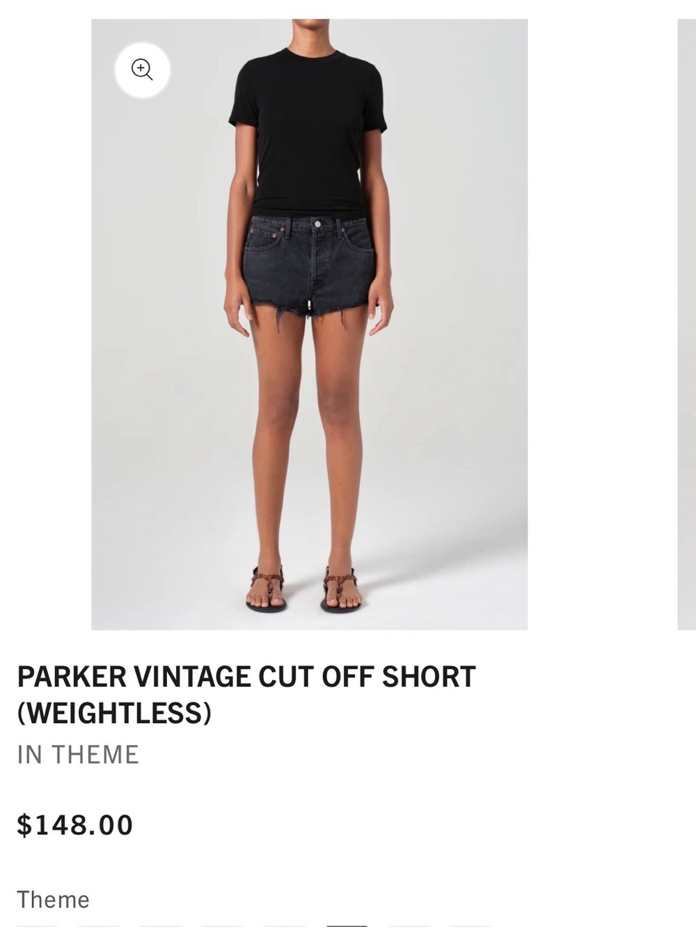 Agolde Parker Vintage Cut-Off Shorts in Washed Black